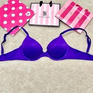 2011 Victoria’s Secret PINK Bright Purple Smooth Padded Push Up Bra VS 34B Y2K